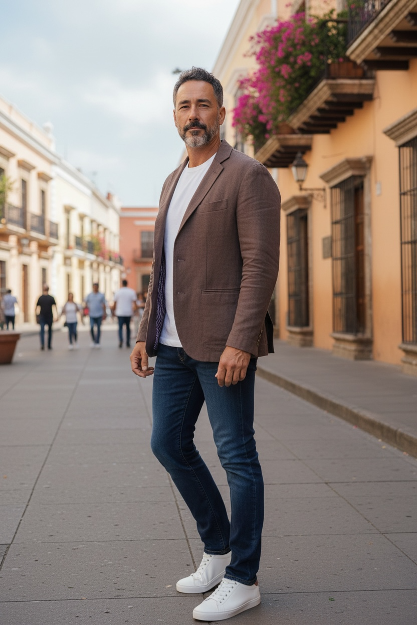Solid Plum Linen Blazer