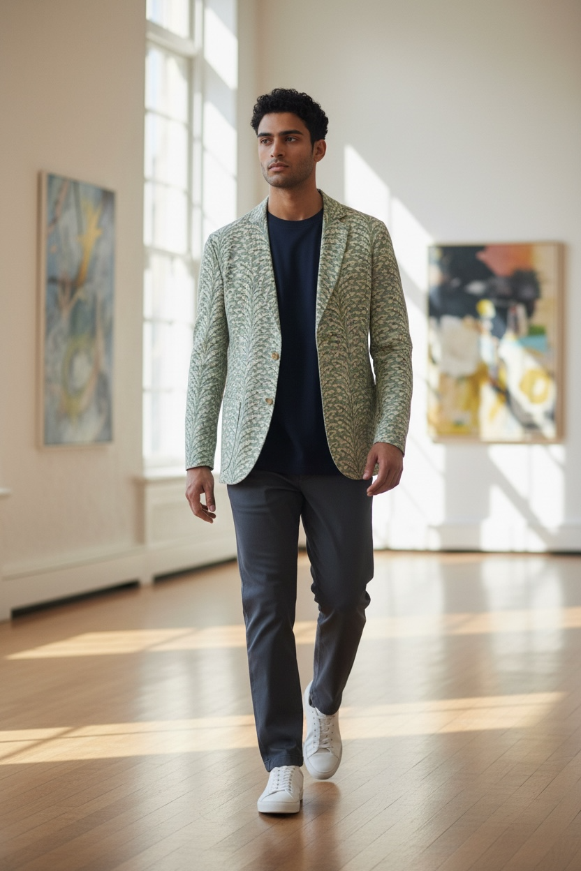 Green Leaf Tendril Blazer