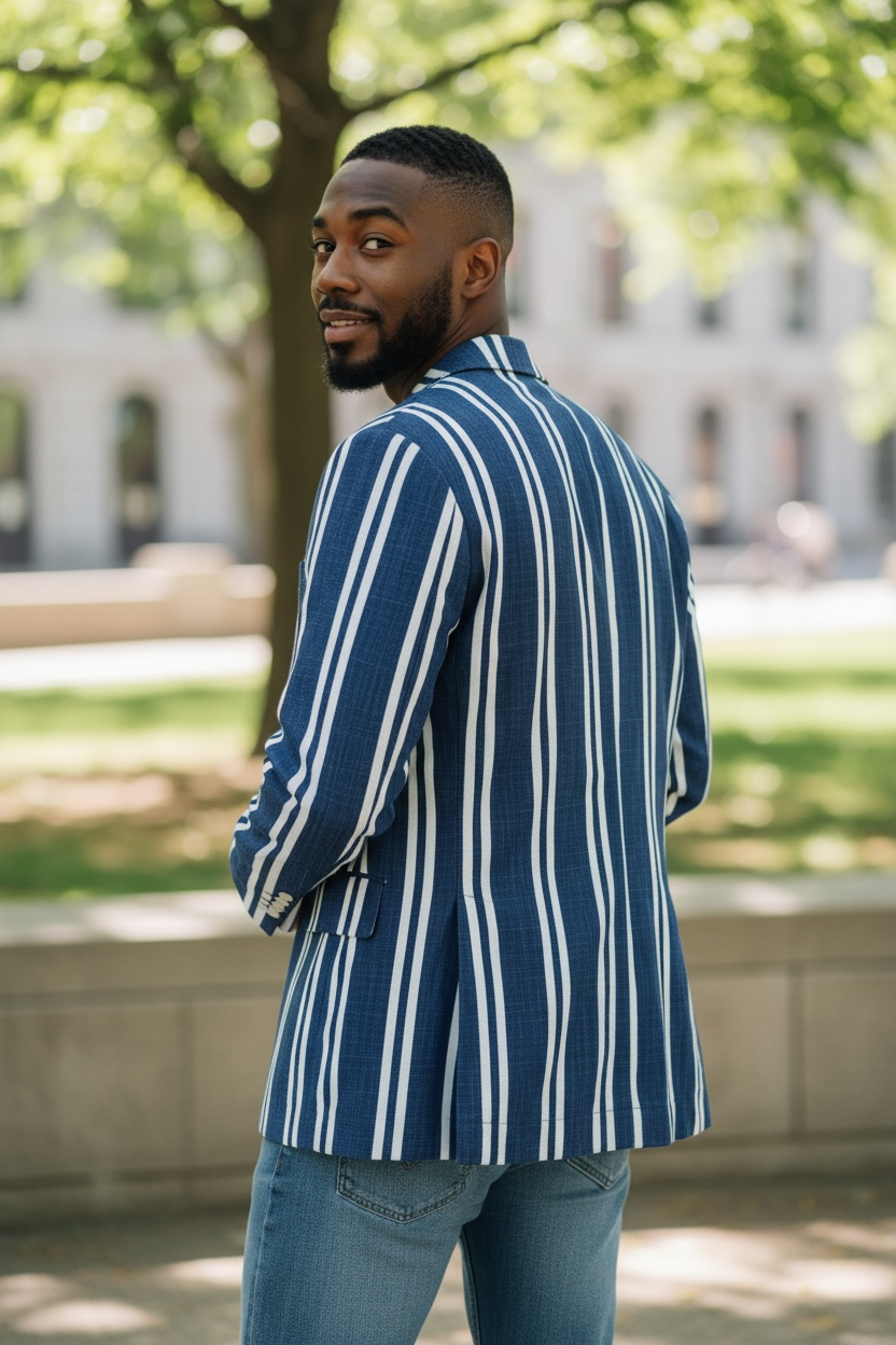 Classic Navy Boating Stripe Blazer