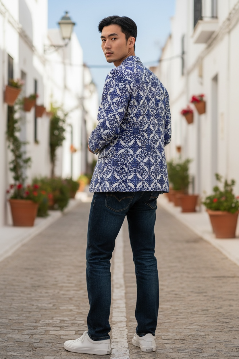 Blue Italian Majolica Blazer